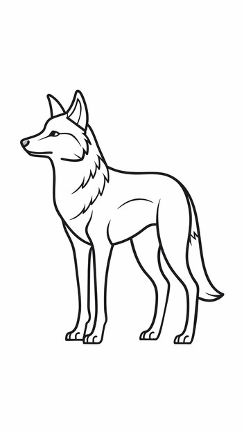 un dibujo de un ciervo con un dibujo en línea de un lobo en él