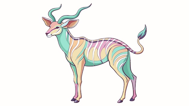 un dibujo de un ciervo con un patrón colorido en él