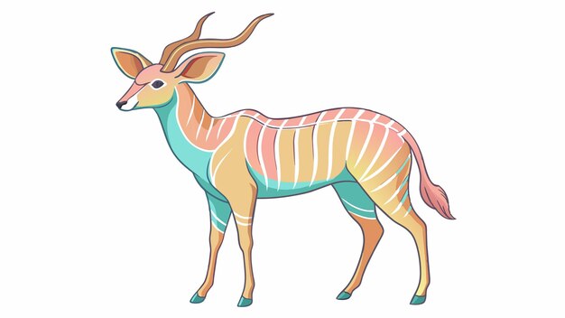 un dibujo de un ciervo con un patrón colorido