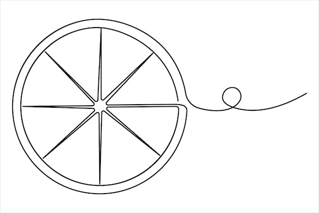 un dibujo de un círculo con una línea dibujada en él