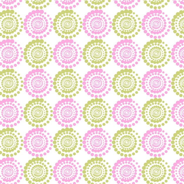 Dibujo de círculos dispuestos en un círculo con una disminución en la escala Plantilla simple de patrón de vector transparente para imprimir