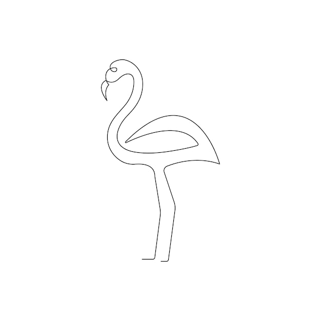 un dibujo de un cisne con un pico rosa y un contorno negro