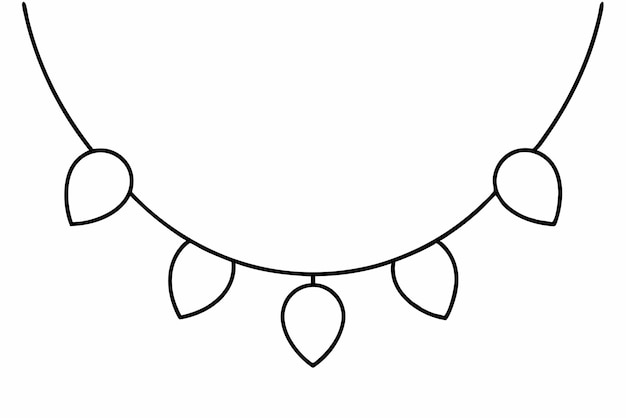 El dibujo clásico del arte de la línea del collar captura la elegancia del accesorio atemporal