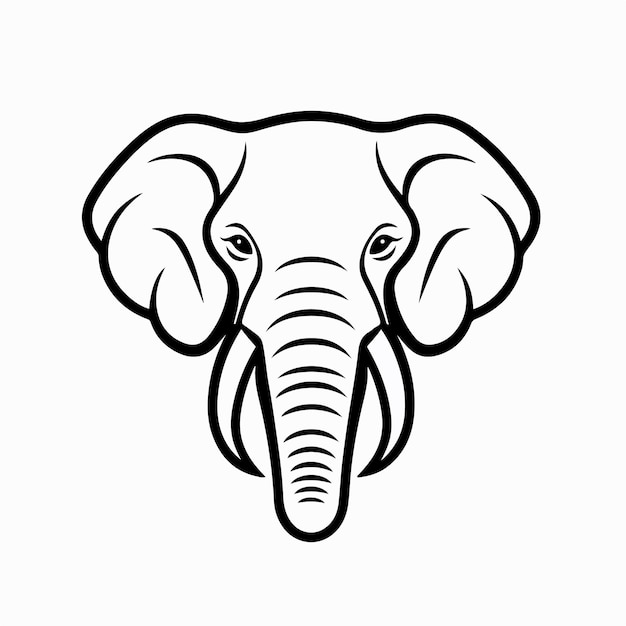 Un dibujo clipart de la cabeza de un elefante es