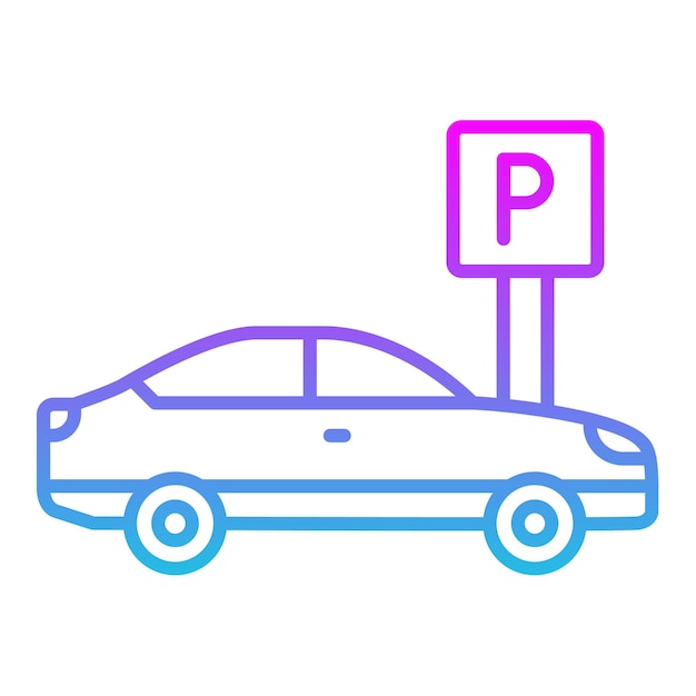 un dibujo de un coche con una p en él