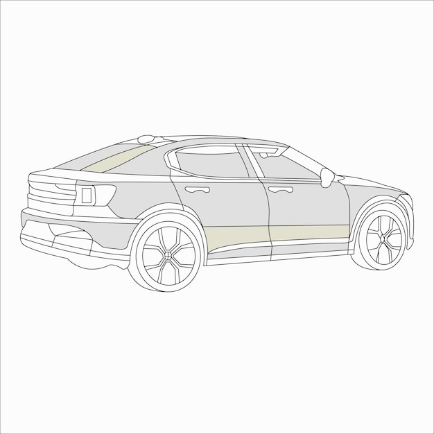 un dibujo de un coche con la palabra coche en él