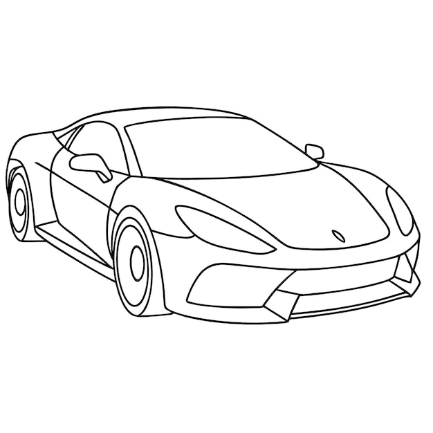 un dibujo de un coche con la palabra coche en él