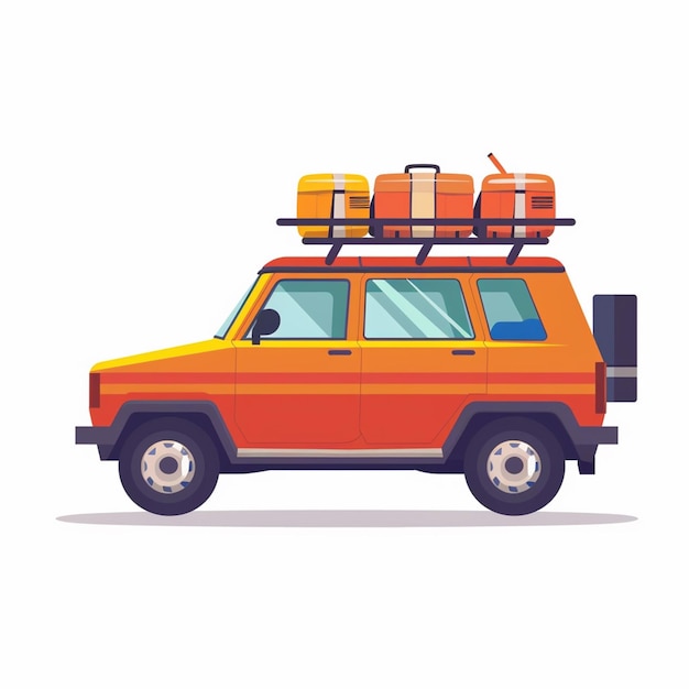 un dibujo de un coche que tiene una luz en él