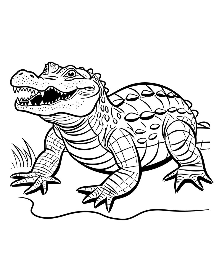 Vector un dibujo de un cocodrilo con la boca abierta y la palabra caimán en él