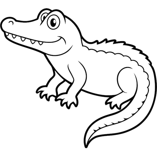 un dibujo de un cocodrilo con un fondo blanco que dice un cocódrilo