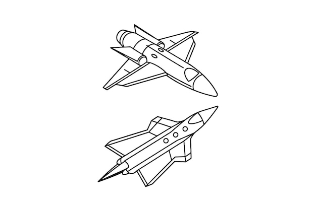 un dibujo de un cohete con un lápiz en él