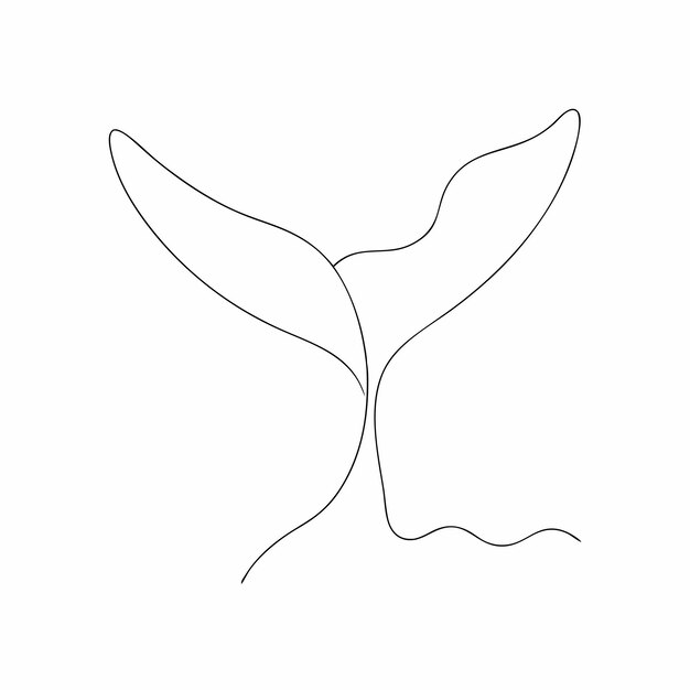 Dibujo de la cola de la ballena por una línea continua 3