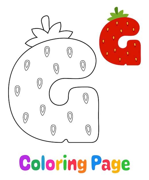 Dibujo para colorear con el Alfabeto G para niños