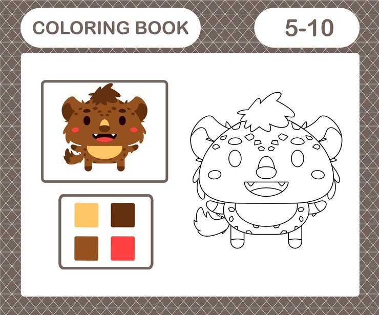 Vector dibujo para colorear animal.juego educativo para jardín de infantes y preescolar.juego de libro para colorear