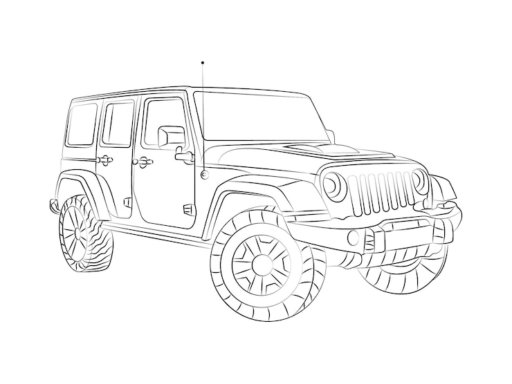 Dibujo para colorear del arte del esquema del coche de los niños Arte del dibujo del deporte