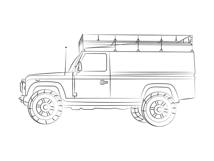 Dibujo para colorear del arte del esquema del coche de los niños Arte del dibujo del deporte