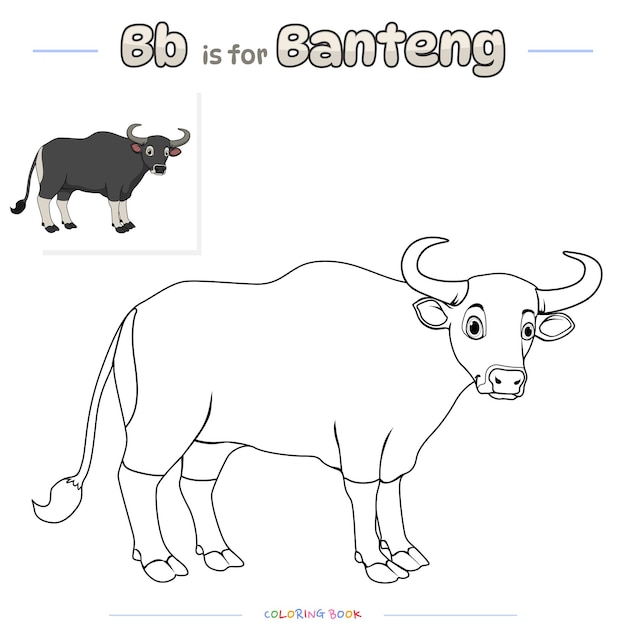 Dibujo para colorear Banteng o caricatura de toro