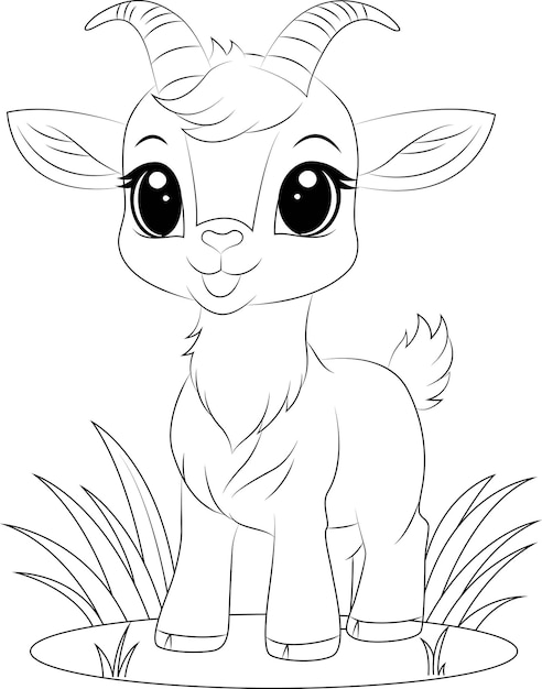 Dibujo para colorear un cabrito