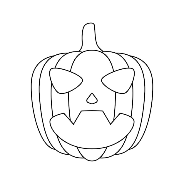 Dibujo para colorear con calabaza de halloween para niños | Vector Premium