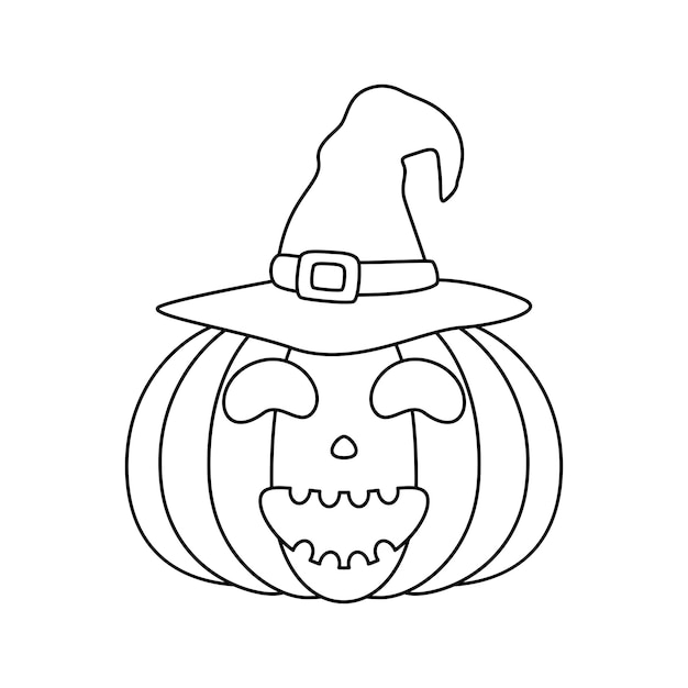 Dibujo para colorear con Calabaza de Halloween