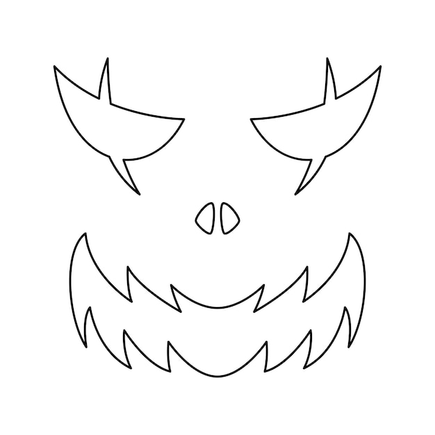 Dibujo para colorear con cara de halloween para niños