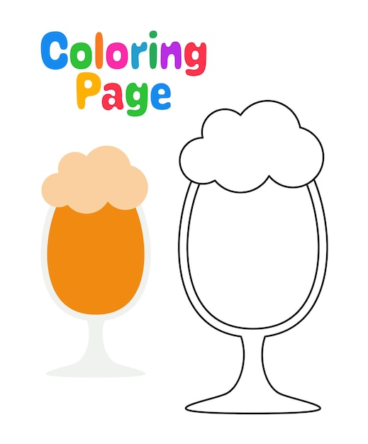 Dibujo para colorear con Cerveza para niños