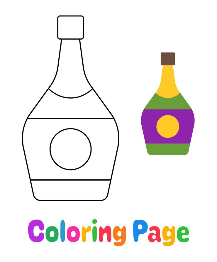 Vector dibujo para colorear con champán para niños