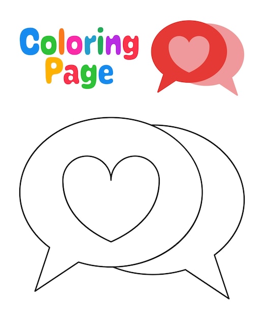 Dibujo para colorear con chat bubble para niños