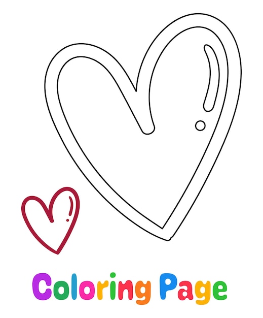 Dibujo para colorear con Corazón para niños
