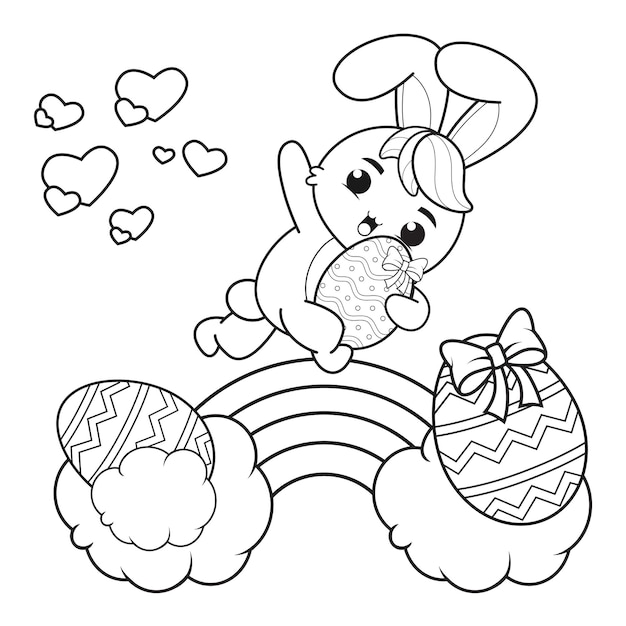 Dibujo para colorear Felices Pascuas con Bunny_30