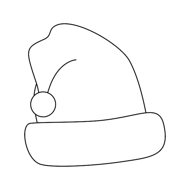 Dibujo para colorear con gorro de Papá Noel para niños