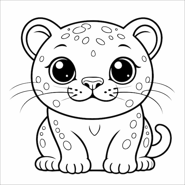 Dibujo para colorear de jaguar para niños