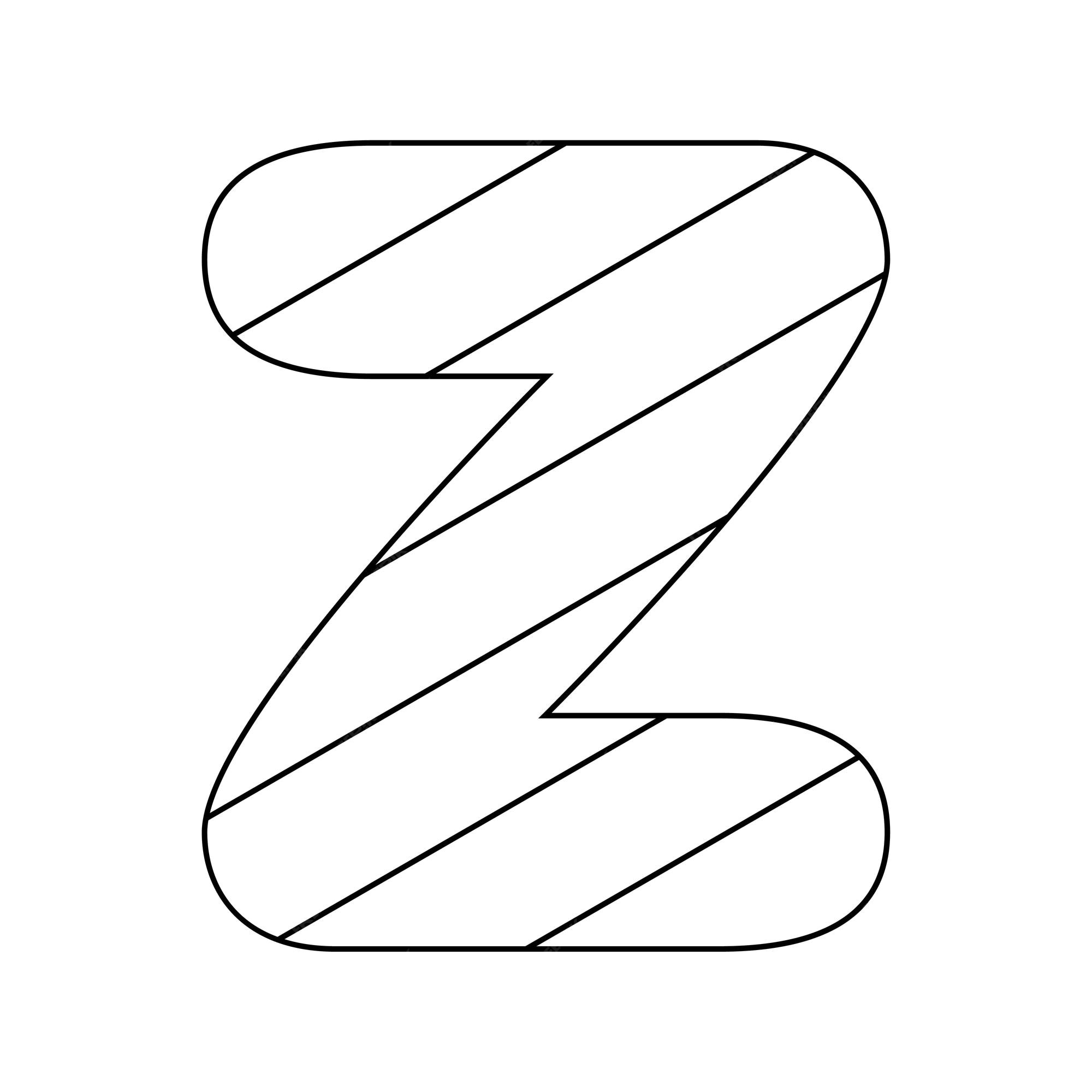 Dibujo para colorear con la letra z para niños | Vector Premium