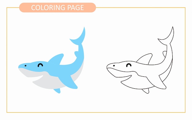 Dibujo para colorear del libro para colorear de rastreo educativo baby shark para niños