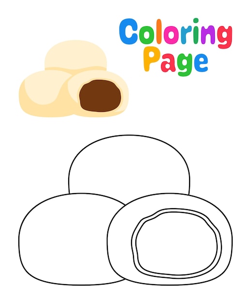 Dibujo para colorear con mochi para niños