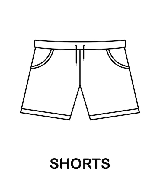 Dibujo para colorear con pantalones cortos para niños