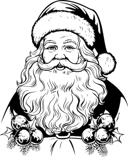 Dibujo para colorear de Papá Noel