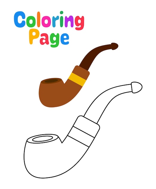 Dibujo para colorear con pipa para niños