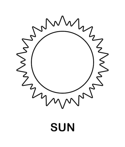 Dibujo para colorear con sol para niños | Vector Premium Dibujo para colorear con sol para niños | Vector Premium