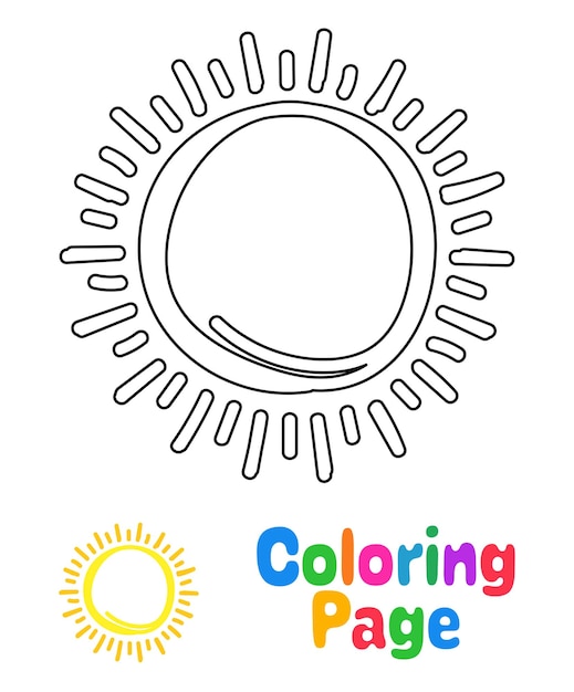 Dibujo para colorear con Sol para niños