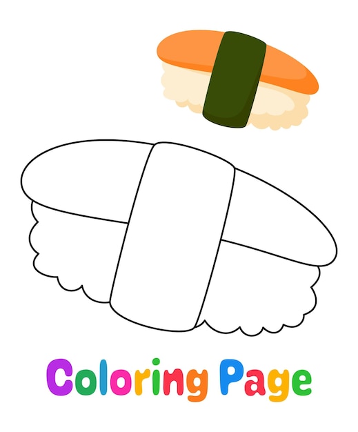 Dibujo para colorear con Sushi para niños