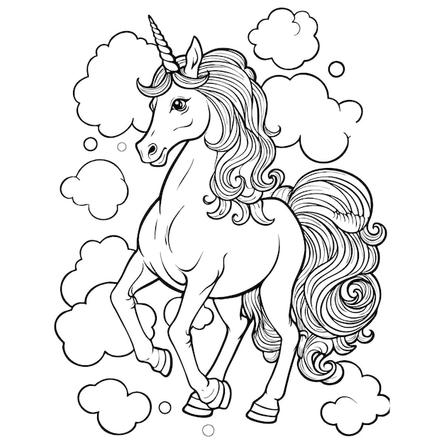 dibujo para colorear de unicornio