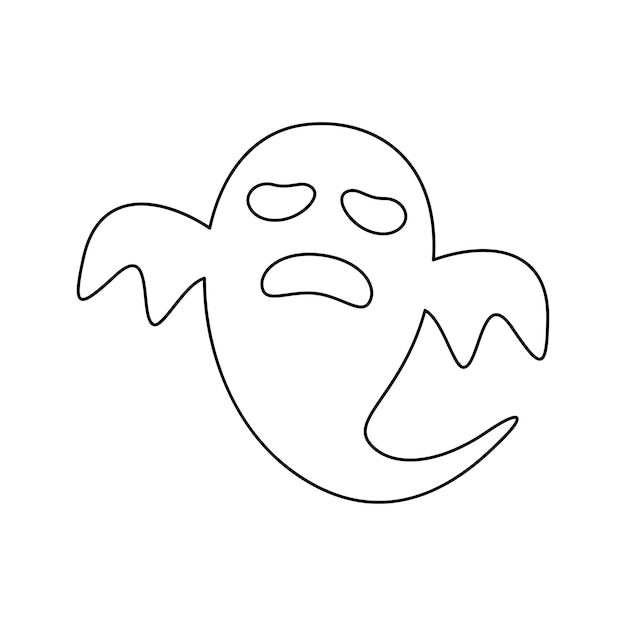 Vector dibujo para colorear con whisper ghost para niños