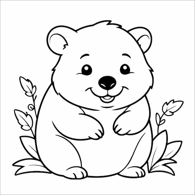 Dibujo para colorear wombat para niños