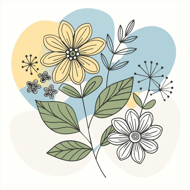 un dibujo colorido de flores y la palabra " primavera "