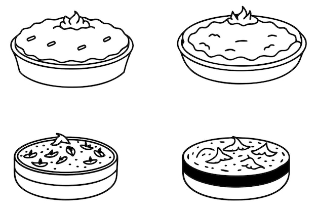 un dibujo de comida con una línea de comida en él