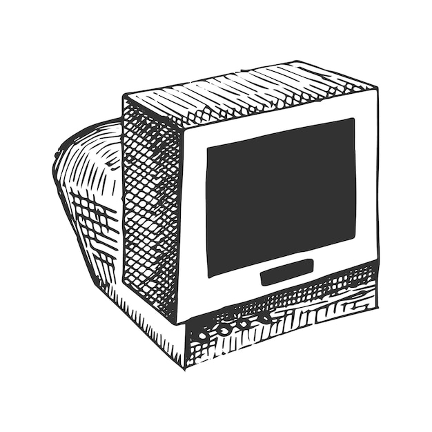 Vector dibujo de computadora sobre fondo blanco
