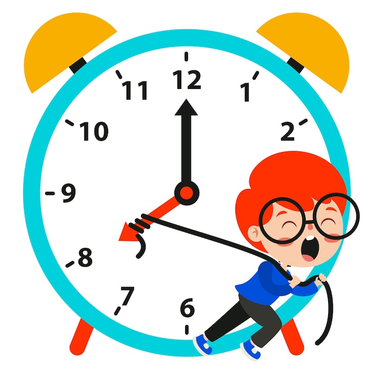 Vector dibujo del concepto de tiempo con objetos planos