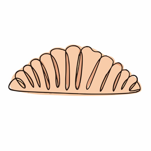 Vector un dibujo de una concha de mar con un dibuja de una conca de mar