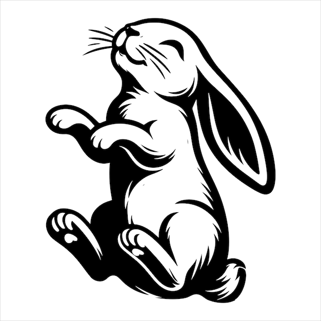 un dibujo de un conejo con una cara blanca y la palabra conejo en él
